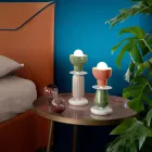 Hohe Tischlampe aus Keramik in 2 Farben, hergestellt in Italien – Berimbau Viadurini