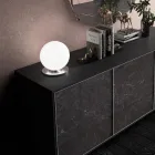 Artisan Tischlampe aus geblasenem weißem venezianischem Glas - Snow Viadurini