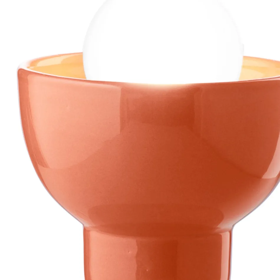 Niedrige Keramik-Tischlampe in 2 Farben, hergestellt in Italien – Berimbau Viadurini