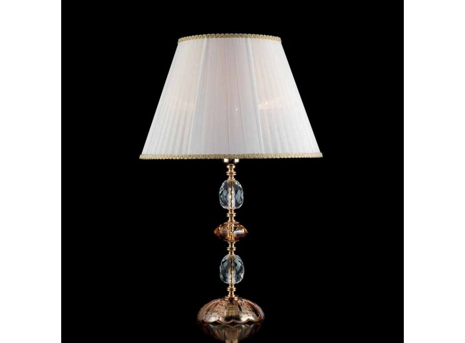 Klassische Tischlampe aus Kristall und Glas Belle, made in Italy Viadurini