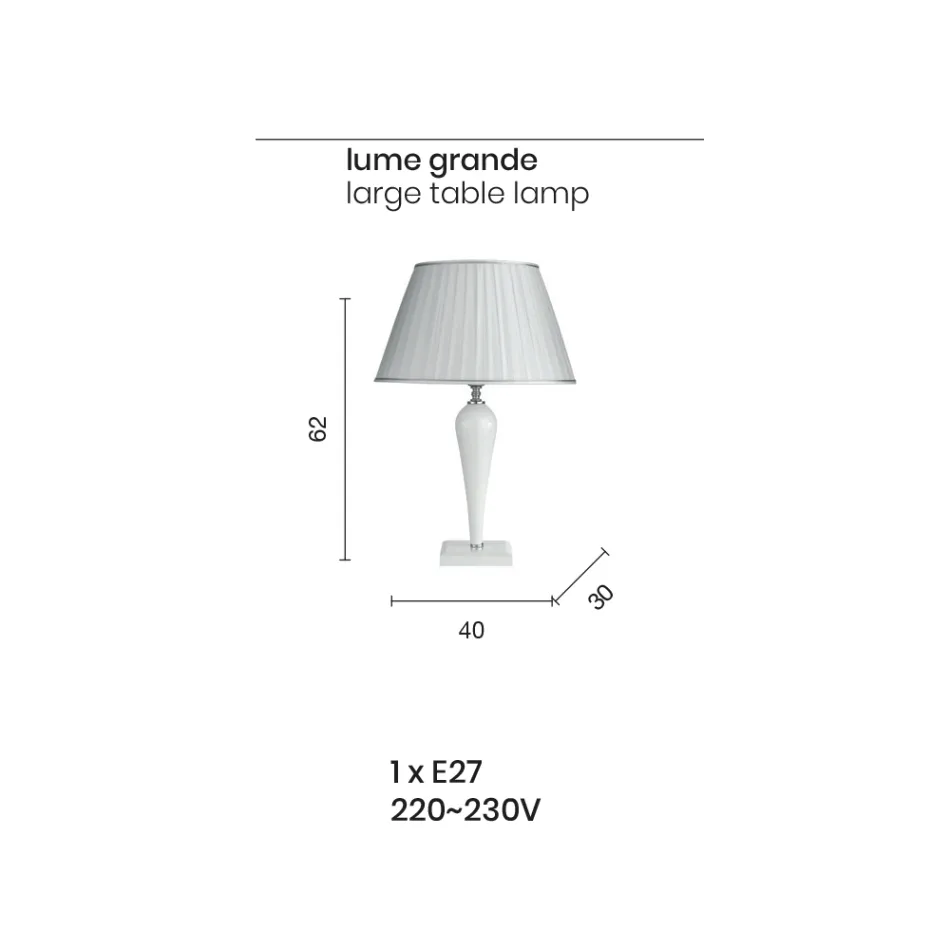 Klassische italienische handgefertigte Tischlampe und Lampenschirm aus Glas - Rapallo Viadurini