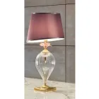 Klassische handwerkliche Glastischlampe und luxuriöser Lampenschirm - Flandern Viadurini