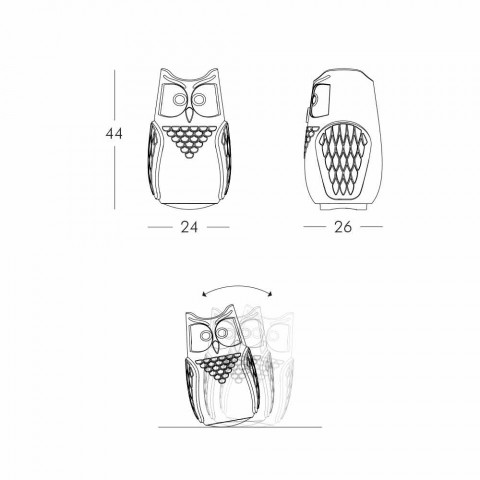 Design Tischlampe in Form einer Eule Bubo Slide, hergestellt in Italien