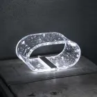 Tischlampe aus Acrylglas und Blattgold, Silber oder Kupfer - Gnassi Viadurini