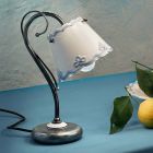 Tischlampe aus Eisen und Keramik mit handbemaltem Stickeffekt - Ravenna Viadurini
