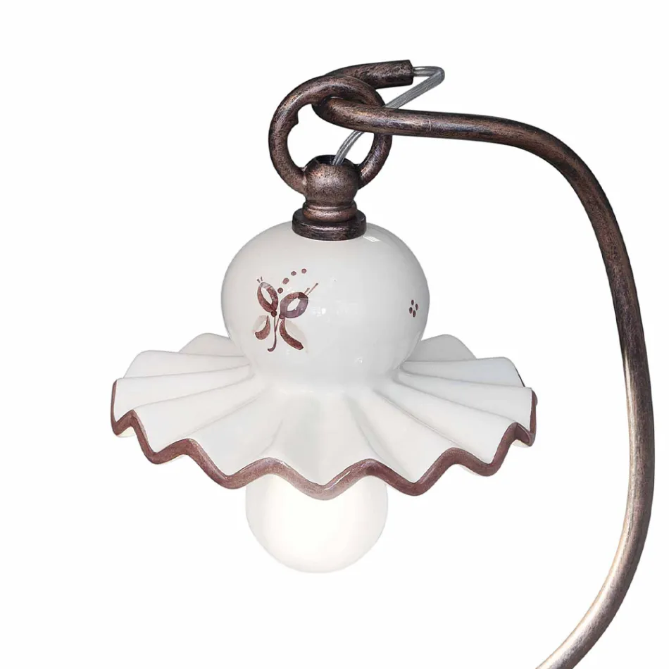 Country handdekorierte Tischlampe aus Keramik - Rom Viadurini
