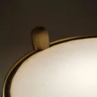 Tischleuchte aus Buche mit Details aus Metall und veganem Leder - Avetta Viadurini