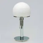 Tischlampe aus Opaline mit Chromstruktur Made in Italy - Toronto Viadurini