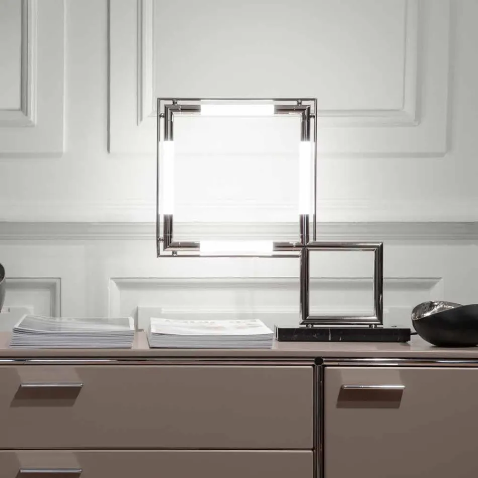 Tischlampe aus Messing und Harz mit Marmorsockel Made in Italy - Quizza Viadurini