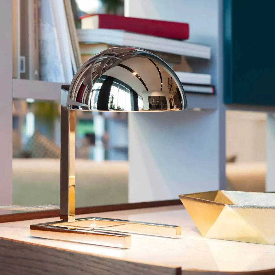 Tischlampe aus Messing mit Gold- oder Palladium-Finish Made in Italy - Adana Viadurini