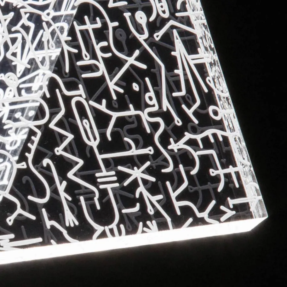 Tischlampe Led Kristall Acryl Gefaltet Laser Dekor - Possett Viadurini