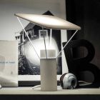 Moderne Tischlampe aus Harz und weißer Baumwolle Made in Italy - Fiera Viadurini