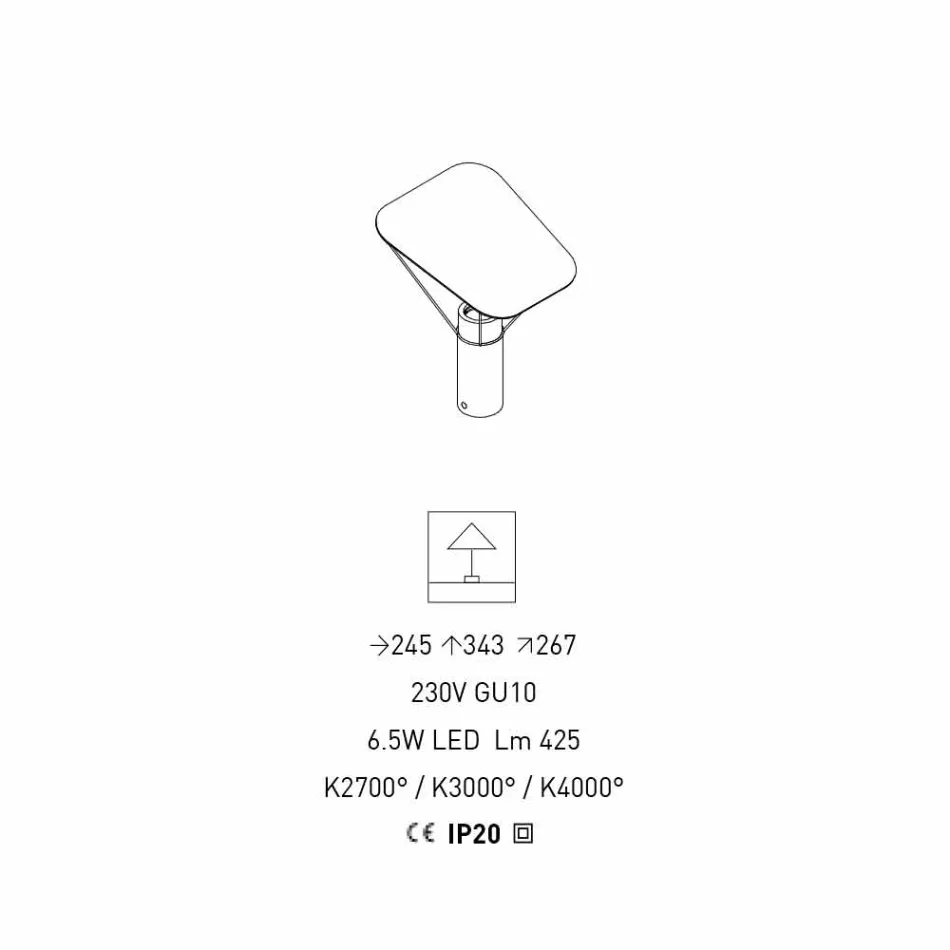 Moderne Tischlampe aus Harz und weißer Baumwolle Made in Italy - Fiera Viadurini