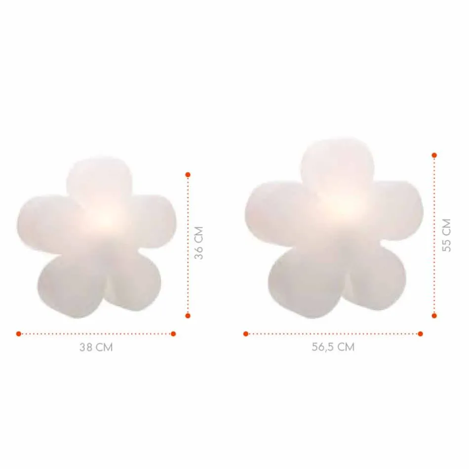 Modernes Design Blumentisch oder Stehlampe aus weißem Kunststoff - Fiorestar Viadurini