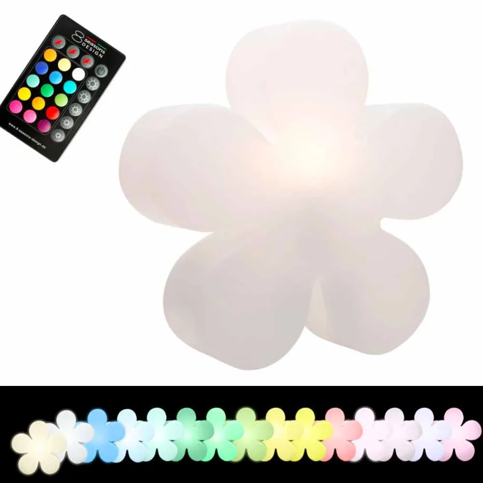 Modernes Design Blumentisch oder Stehlampe aus weißem Kunststoff - Fiorestar Viadurini