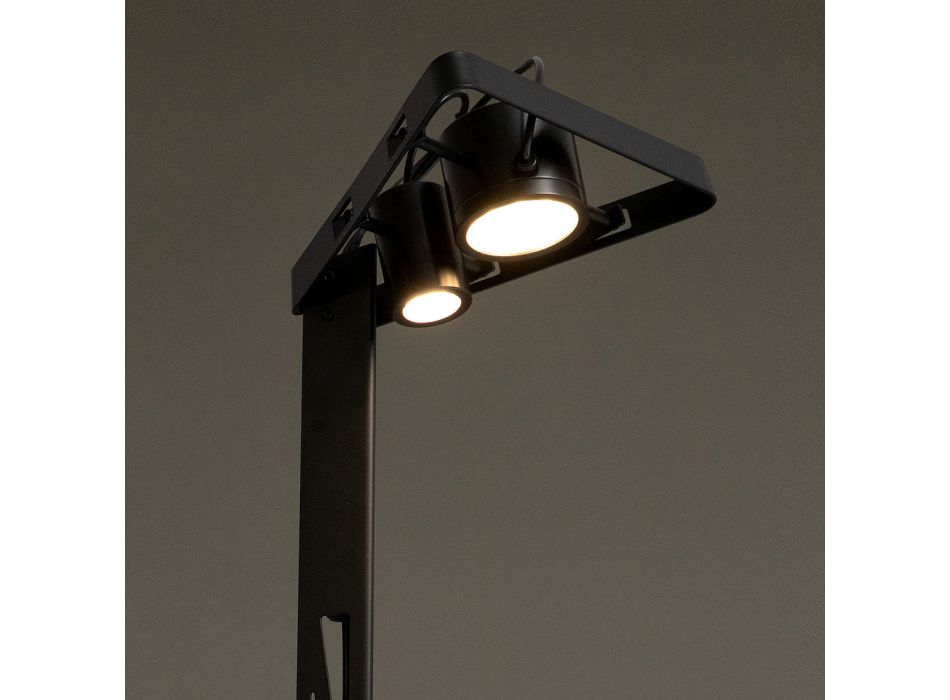 Ausziehbare Stehlampe Aluminium Mattschwarzes Leiterdesign - Watchful