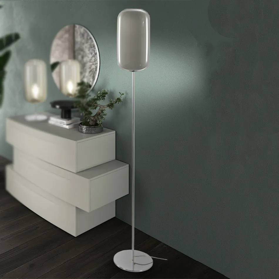 Stehlampe aus mundgeblasenem venezianischem Glas - Bambus Viadurini