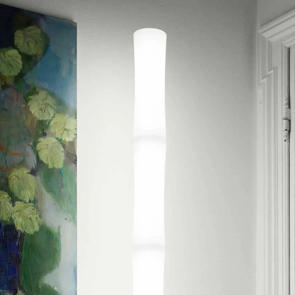 Stehlampe mit Lampenschirm aus weißem Polyethylen Made in Italy - Asturien Viadurini