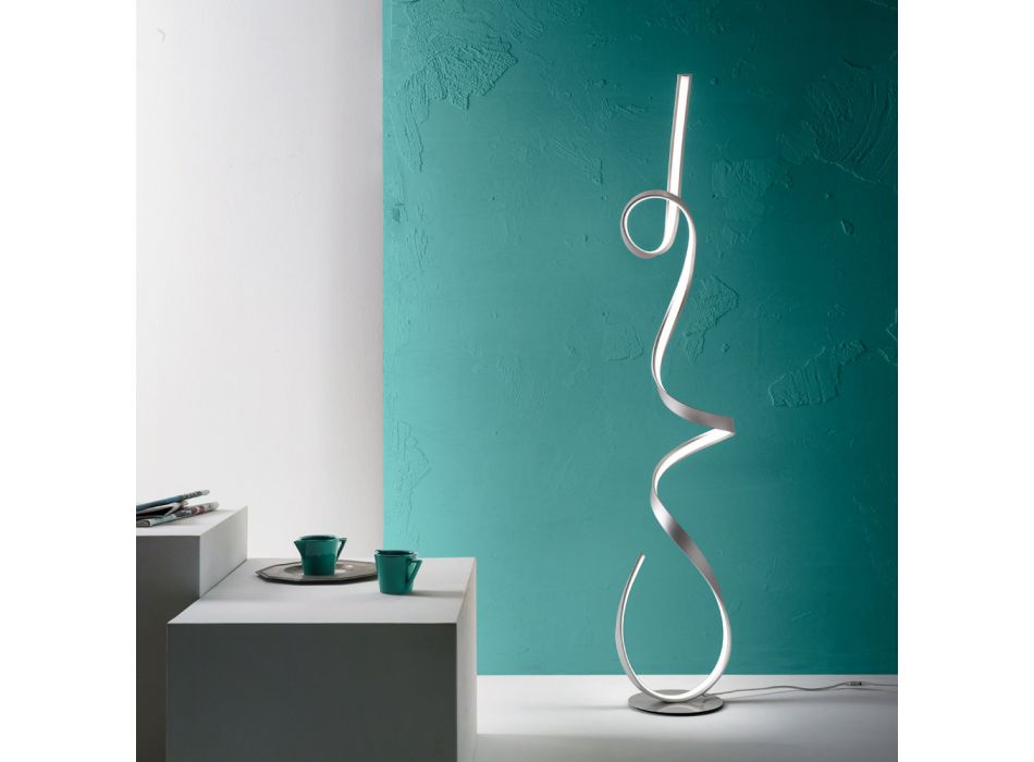 Stehlampe mit Struktur aus lackiertem Metall mit LED-Licht - Lumino Viadurini