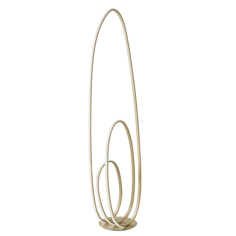 Design-Stehlampe aus lackiertem Metall mit Gold-Finish mit LED - Simea Viadurini