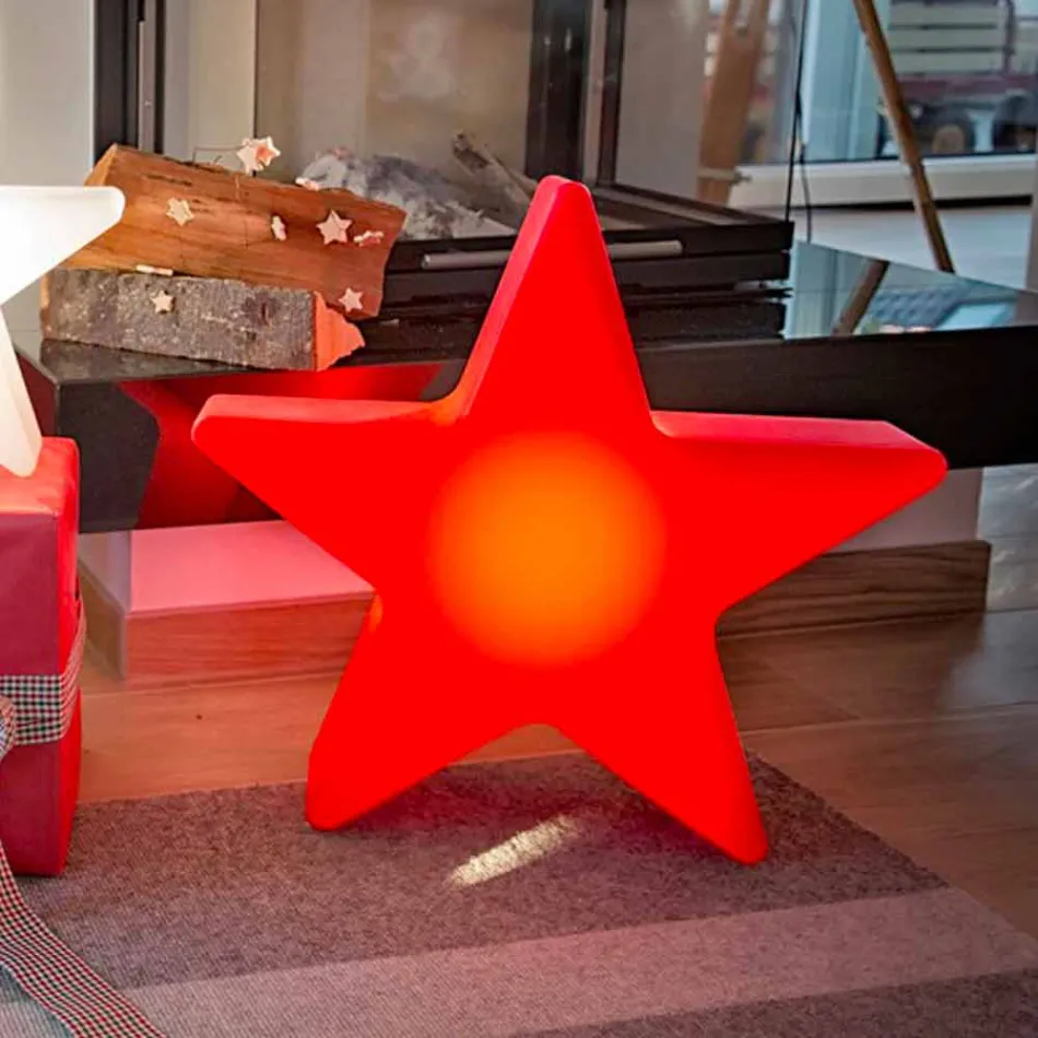Stehlampe in weißer oder roter Sternform, modernes Design - Ringostar Viadurini