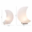 Mondform Stehlampe aus Kunststoff 2 Größen Modernes Design - Lunastar Viadurini