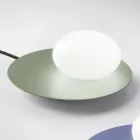 Stehlampe aus Aluminium, Metall und weißem Glas - Luma Viadurini