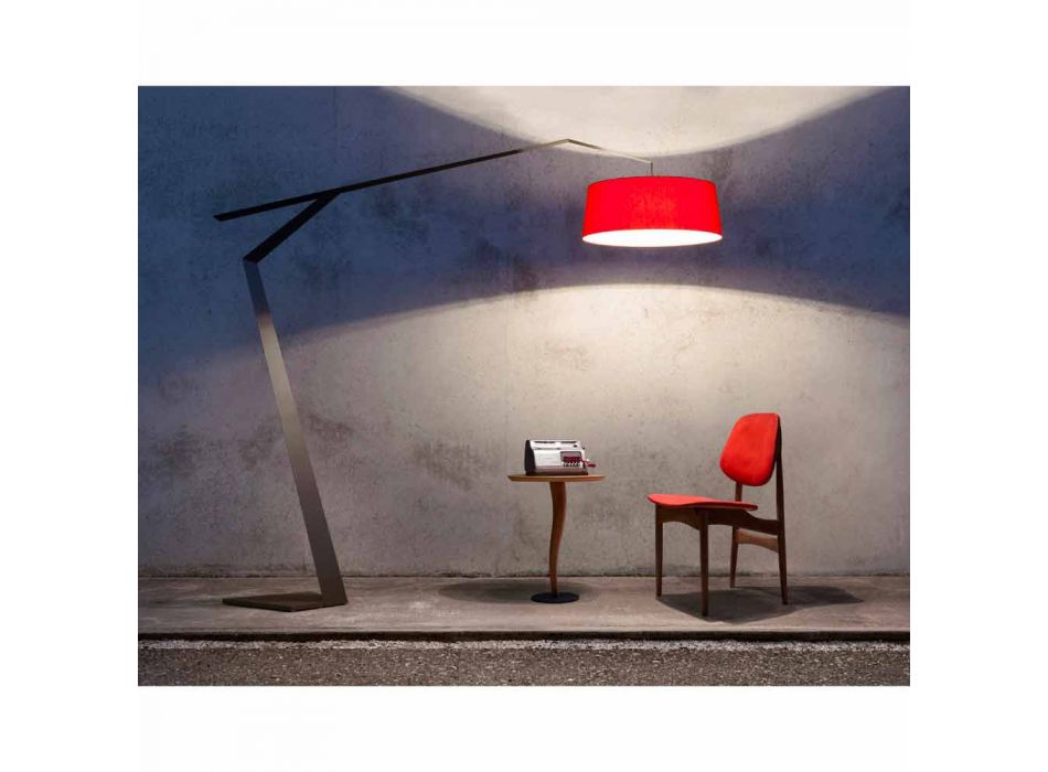 Stehlampe aus Metall mit Lampenschirm aus Stoff Made in Italy - Domino Viadurini