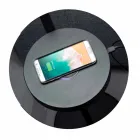 Stehlampe aus Black Metal und Rattan mit Regal Made in Italy - Livia Viadurini