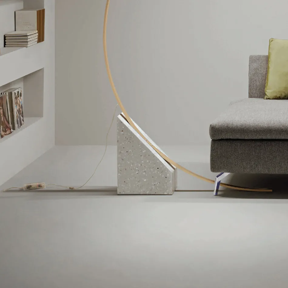 Stehlampe aus lackiertem Metall mit dimmbarem LED-Licht – Eukalyptus Viadurini