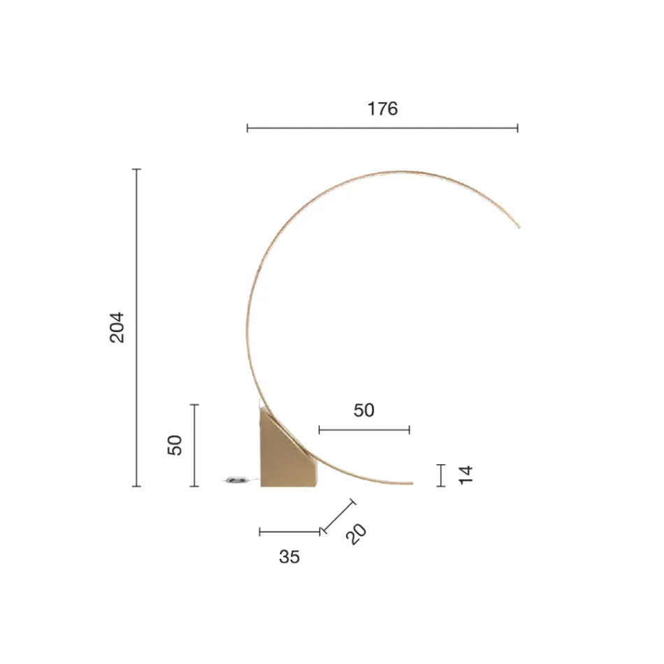 Stehlampe aus lackiertem Metall mit dimmbarem LED-Licht – Eukalyptus Viadurini