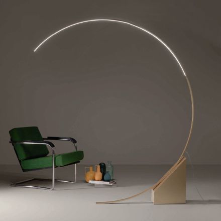 Stehlampe aus lackiertem Metall mit dimmbarem LED-Licht – Eukalyptus Viadurini