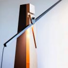 Stehlampe aus massiver Eiche und Stahl Made in Italy, Precious - Calisto Viadurini