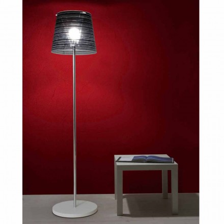 Stehlampe, entspiegeltem Lampenschirm und farbiger Dekoration, Shana H183cm Viadurini