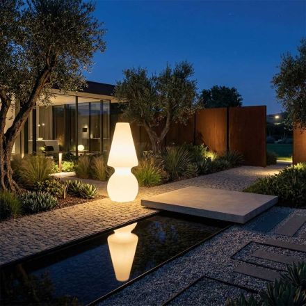 Alvarez Outdoor-Stehleuchte mit LED-Beleuchtung aus Polyethylen, hergestellt in Italien Viadurini