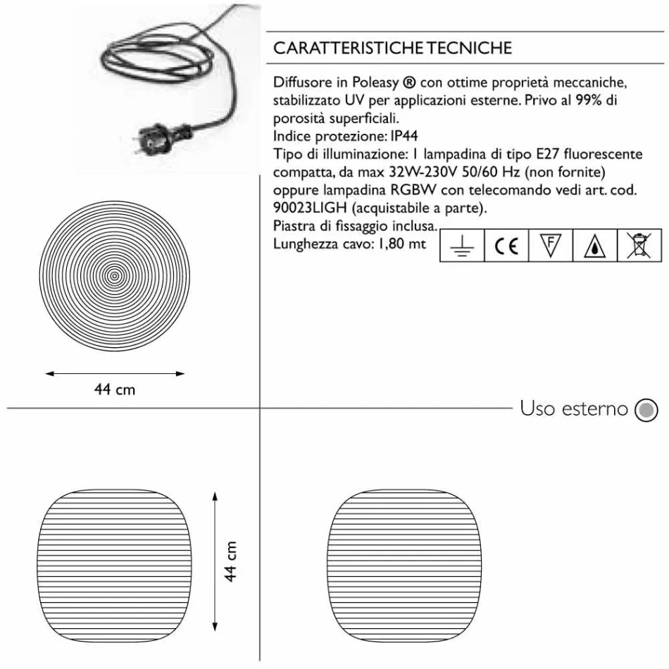 Stehlampe für Outdoor-Design in 3 Größen, 2 Stück - Pandora S von Myyour Viadurini