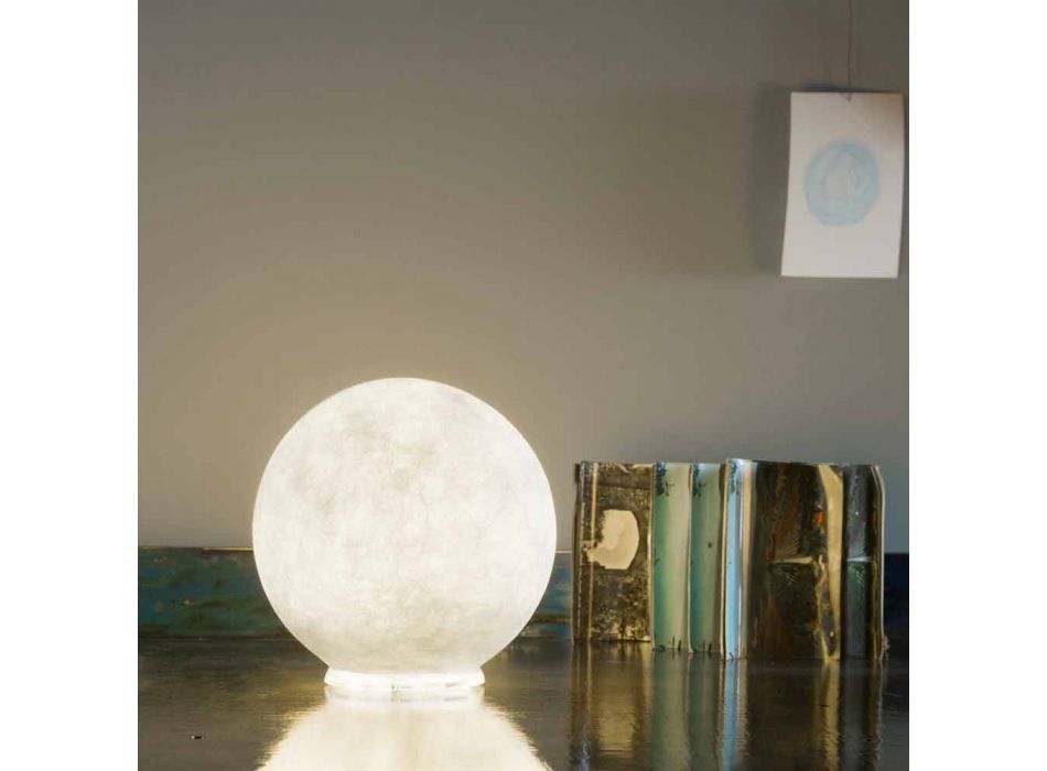 Tischleuchte In-es.artdesign T.moon aus weißem Nebulit Viadurini