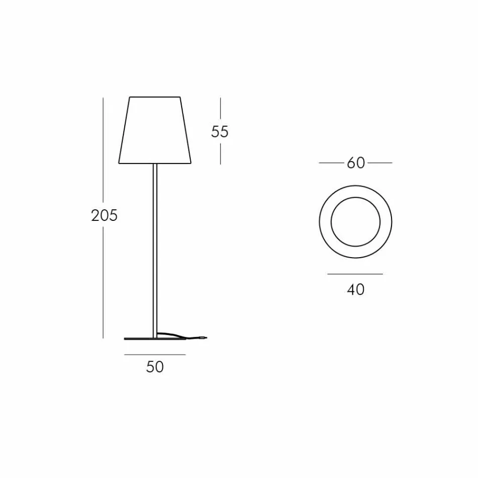 Stehlampe Design Ali Baba Steel Slide Metall hergestellt in Italien Viadurini