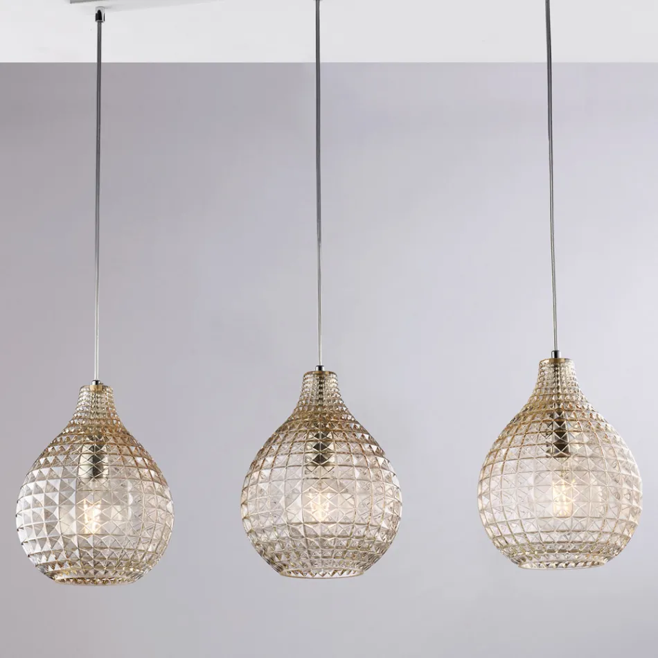 Elegante Lampe aus Glas und Metall, hergestellt in Italien für anspruchsvolle Interieurs – Atlas Viadurini