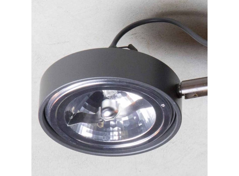 Aluminiumlampe mit 2 verstellbaren Lichtern Handgefertigt Made in Italy - Gemina Viadurini