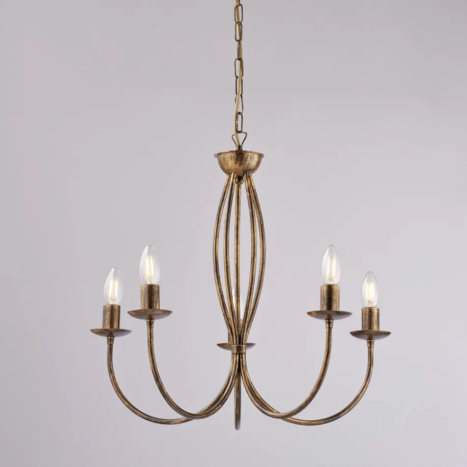 Elegante, weiße Metalllampe im Shabby-Chic-Stil – Roccia Viadurini