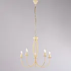 Elegante, weiße Metalllampe im Shabby-Chic-Stil – Roccia Viadurini