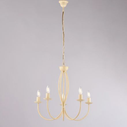 Elegante, weiße Metalllampe im Shabby-Chic-Stil – Roccia Viadurini