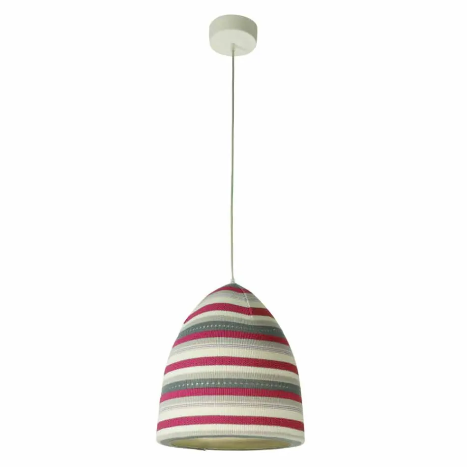 Pendelleuchte aus Nebulit und Wolle In.es.artdesign Flower Stripe Viadurini