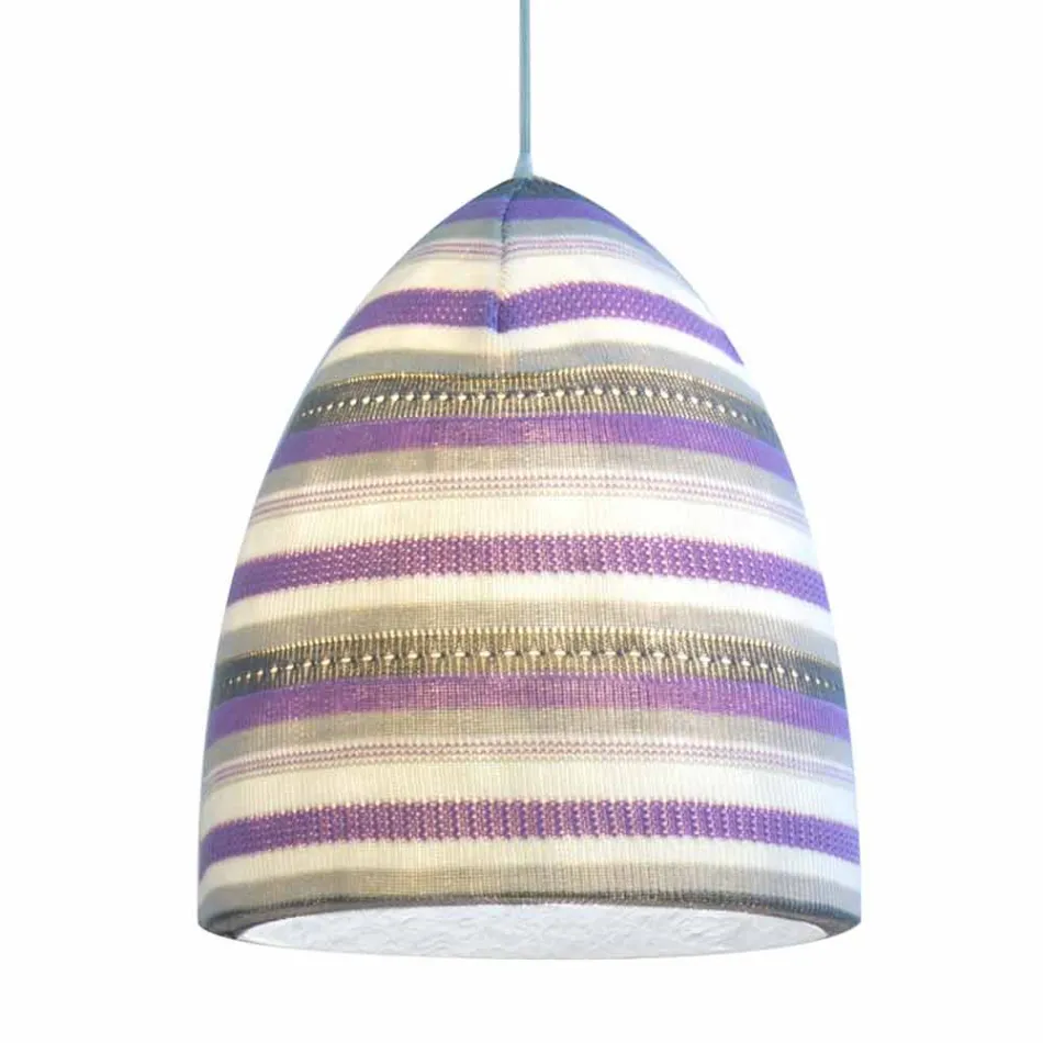 Pendelleuchte aus Nebulit und Wolle In.es.artdesign Flower Stripe Viadurini