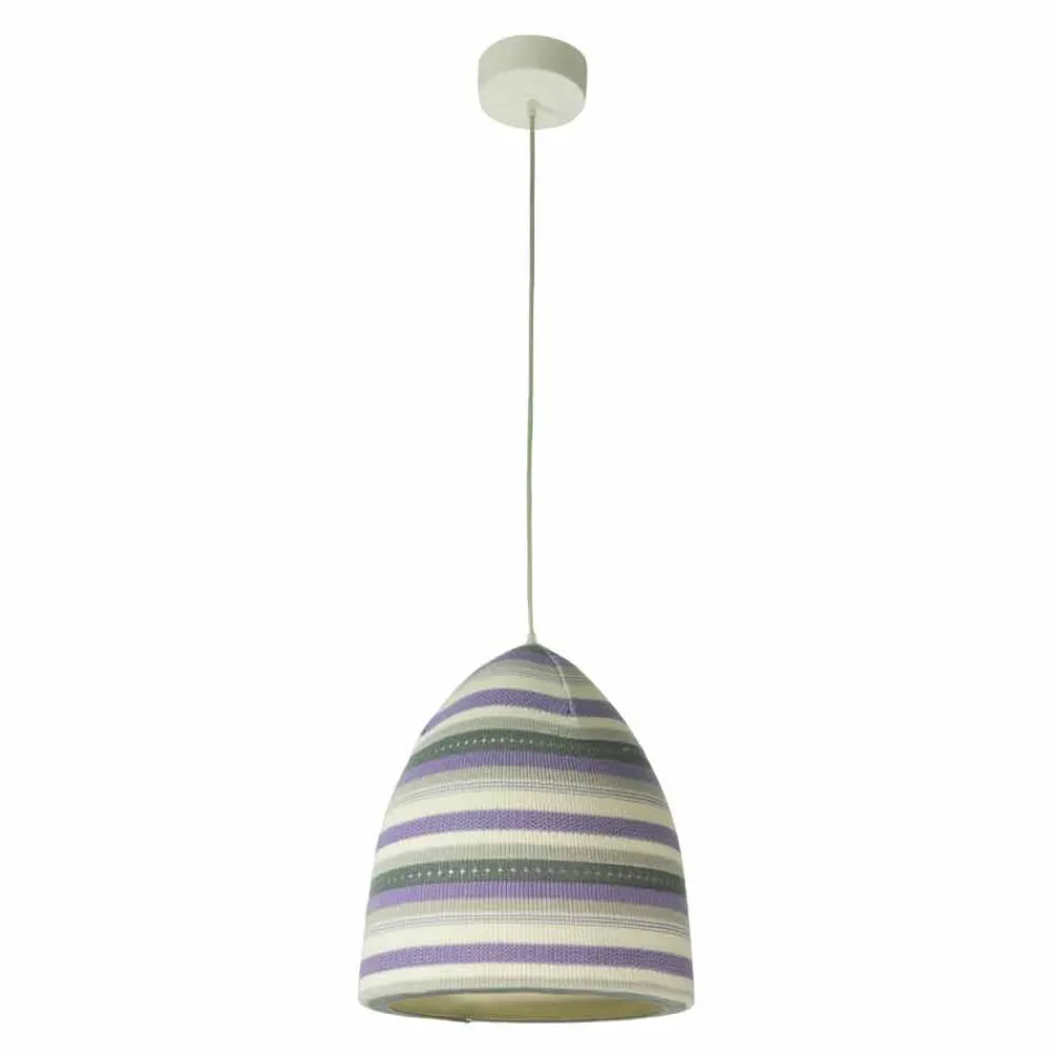Pendelleuchte aus Nebulit und Wolle In.es.artdesign Flower Stripe Viadurini