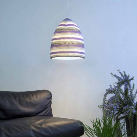 Pendelleuchte aus Nebulit und Wolle In.es.artdesign Flower Stripe Viadurini