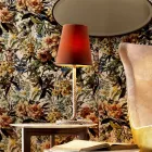 Tischlampe aus Stoff und Leder Grilli Snake in Italien hergestellt Viadurini