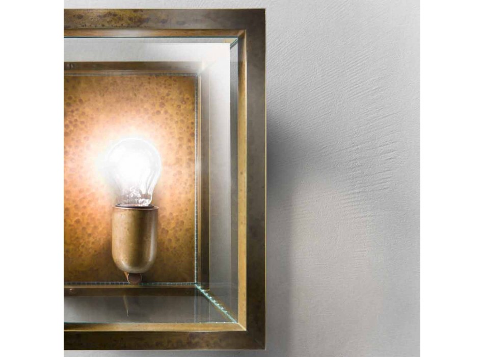 Industrielle Lampe aus Messing und Glasplatte Il Fanale Viadurini