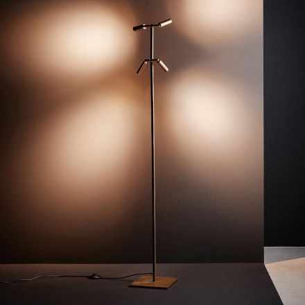 LED-Stehlampe aus Messing mit verstellbaren Lichtern Made in Italy - Lampo Viadurini